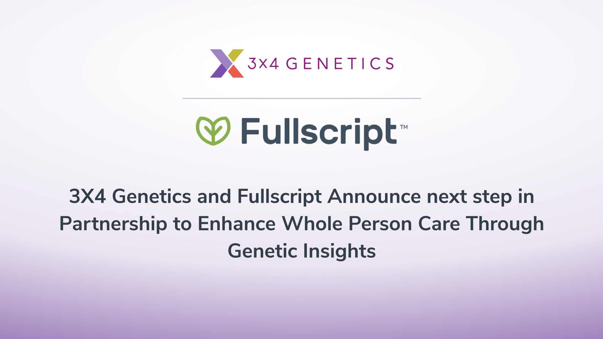 3X4 Genetics and Fullscript Announce next step in Partnership to Enhan