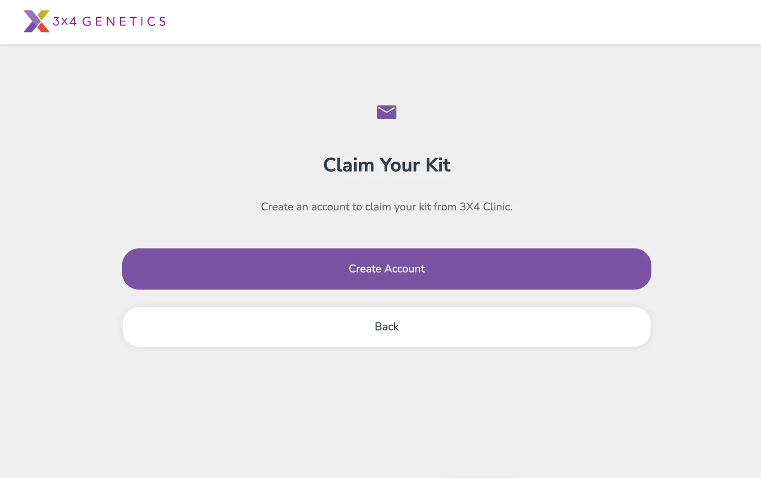 Claim Your Kit screen
