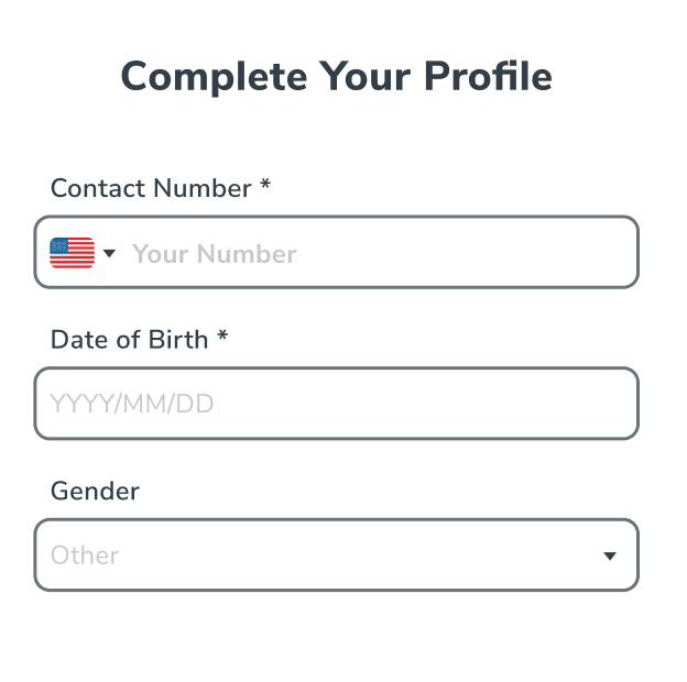 Complete profile screen